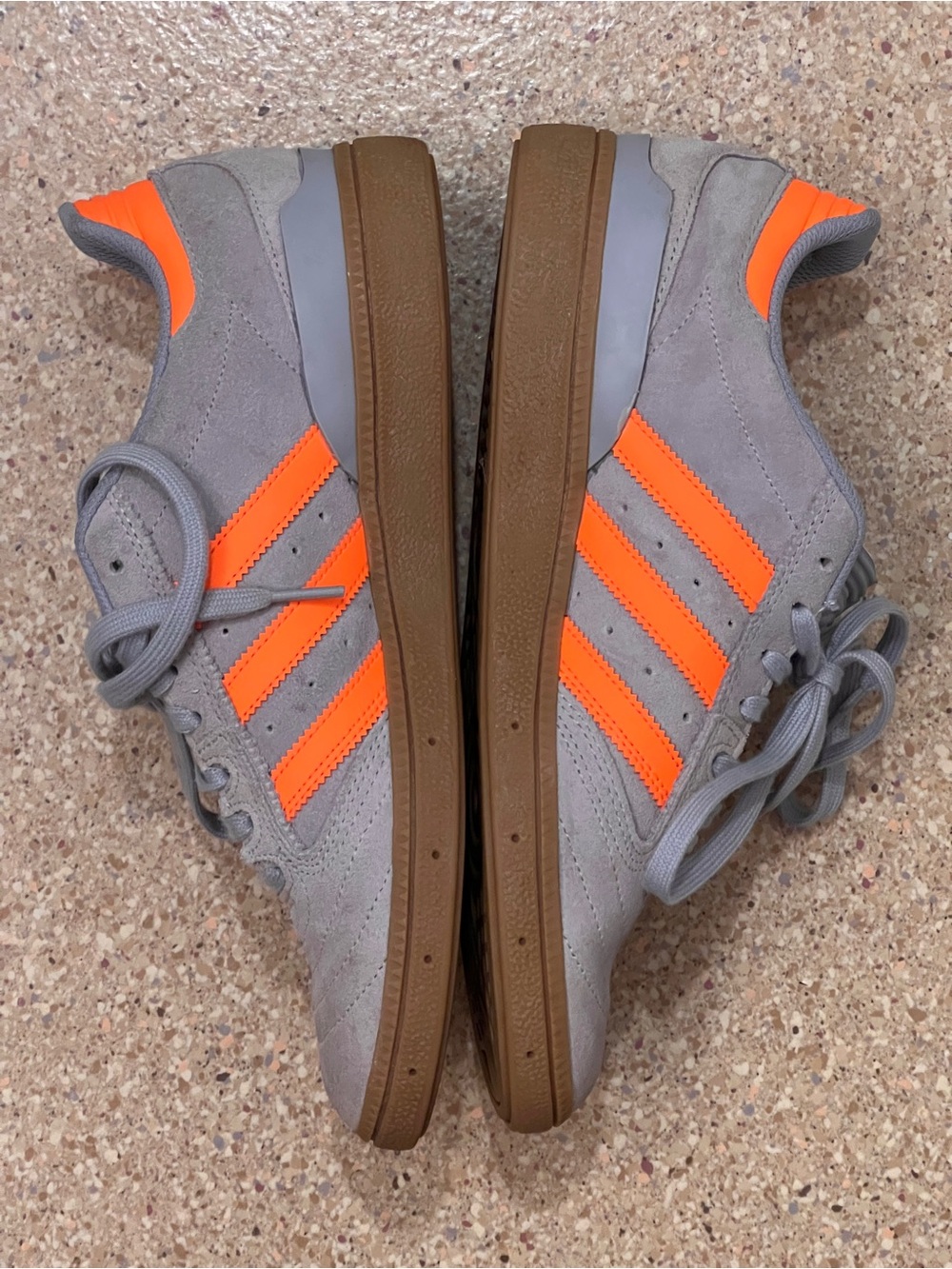 Adidas Busenitz Suede Sneakers Grey / Neon Orange / Gum Men’s 9.5